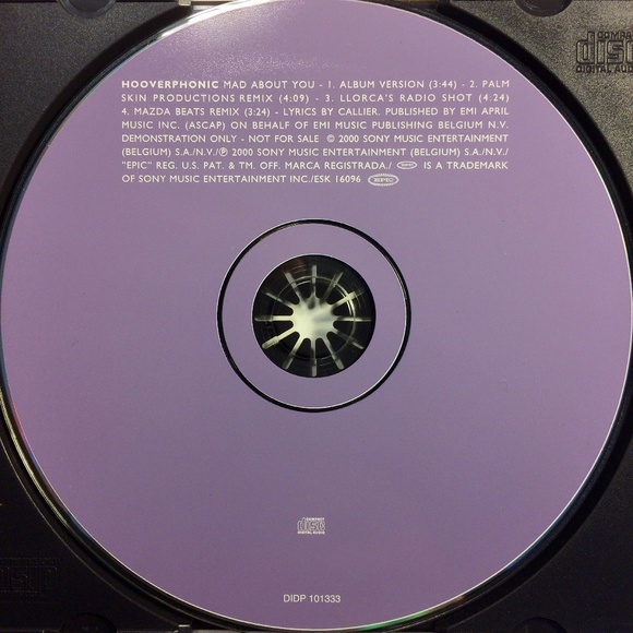 Mad About You by Hooverphonic CD Single 2000 Epic Promo - Picture 2 of 3